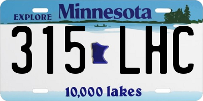 MN license plate 315LHC