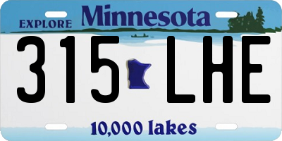MN license plate 315LHE