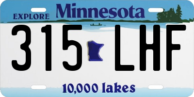 MN license plate 315LHF