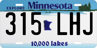 MN license plate 315LHJ