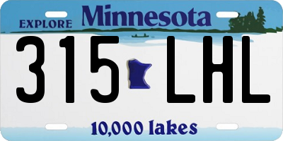 MN license plate 315LHL