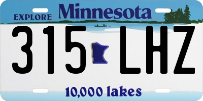 MN license plate 315LHZ