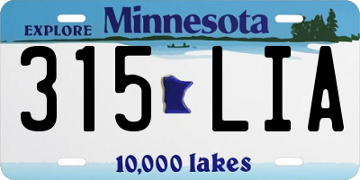 MN license plate 315LIA