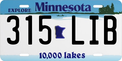 MN license plate 315LIB