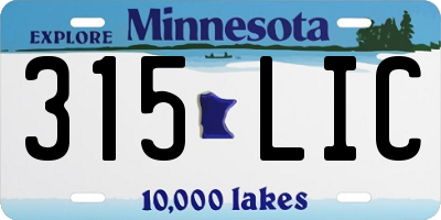 MN license plate 315LIC