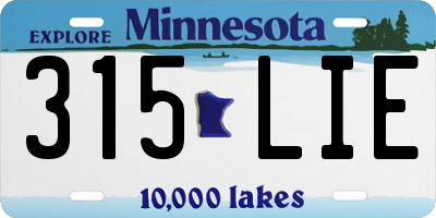MN license plate 315LIE
