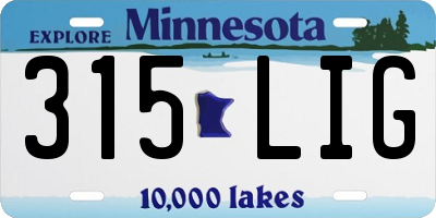 MN license plate 315LIG