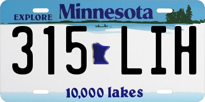 MN license plate 315LIH