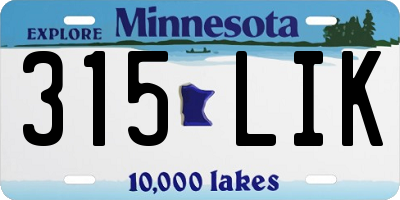 MN license plate 315LIK
