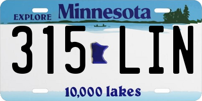 MN license plate 315LIN