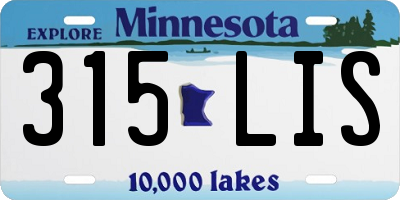 MN license plate 315LIS