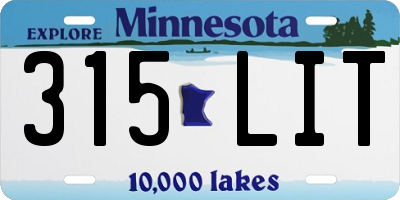 MN license plate 315LIT