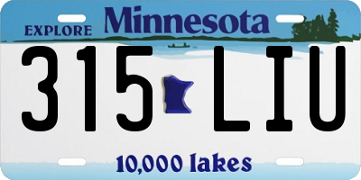 MN license plate 315LIU