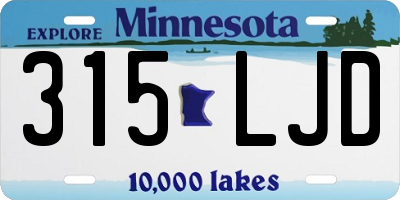 MN license plate 315LJD