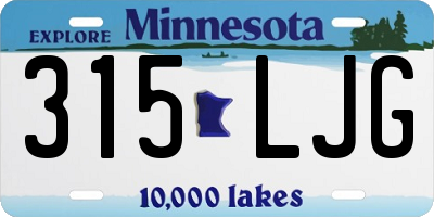 MN license plate 315LJG