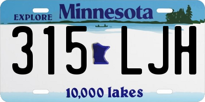 MN license plate 315LJH