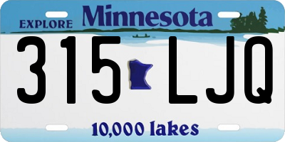 MN license plate 315LJQ