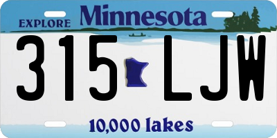 MN license plate 315LJW