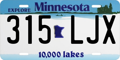 MN license plate 315LJX