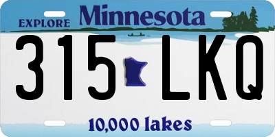 MN license plate 315LKQ