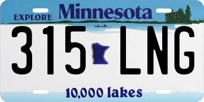 MN license plate 315LNG