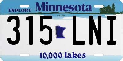 MN license plate 315LNI