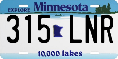 MN license plate 315LNR