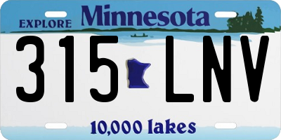 MN license plate 315LNV