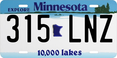 MN license plate 315LNZ