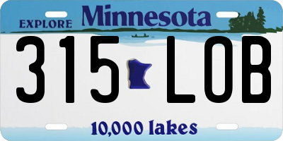 MN license plate 315LOB