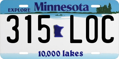 MN license plate 315LOC