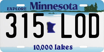 MN license plate 315LOD