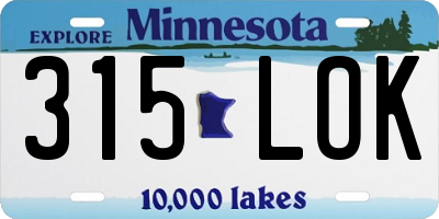 MN license plate 315LOK