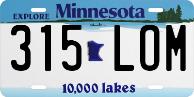 MN license plate 315LOM