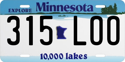 MN license plate 315LOO