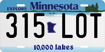 MN license plate 315LOT