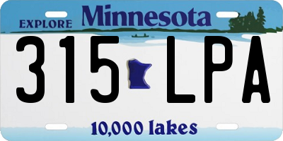 MN license plate 315LPA