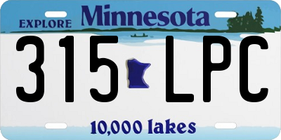 MN license plate 315LPC