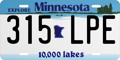 MN license plate 315LPE