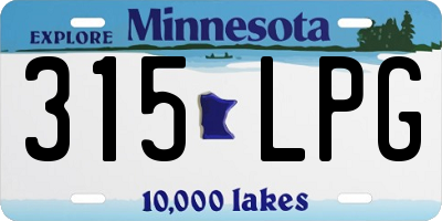 MN license plate 315LPG