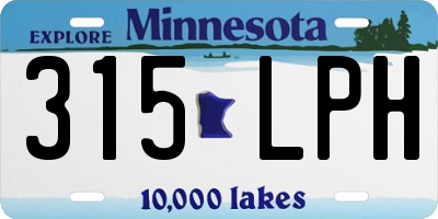 MN license plate 315LPH