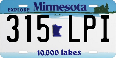 MN license plate 315LPI