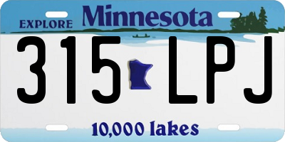 MN license plate 315LPJ