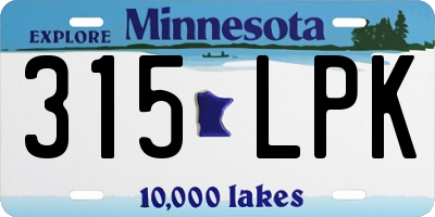 MN license plate 315LPK