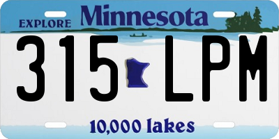 MN license plate 315LPM