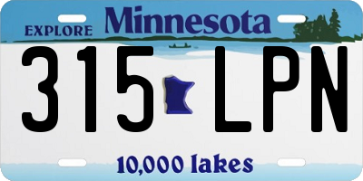 MN license plate 315LPN