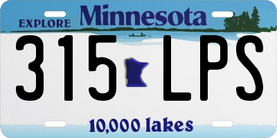 MN license plate 315LPS