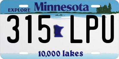 MN license plate 315LPU