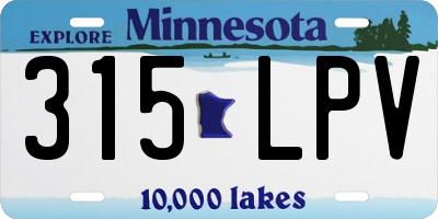 MN license plate 315LPV