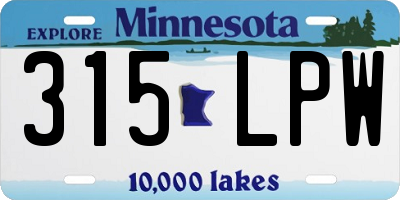 MN license plate 315LPW
